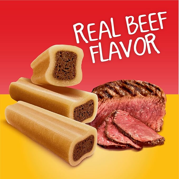 PEDIGREE MINI JUMBONE Small Dog Treats Real Beef Flavor, 21 oz. Pack (35 Treats)