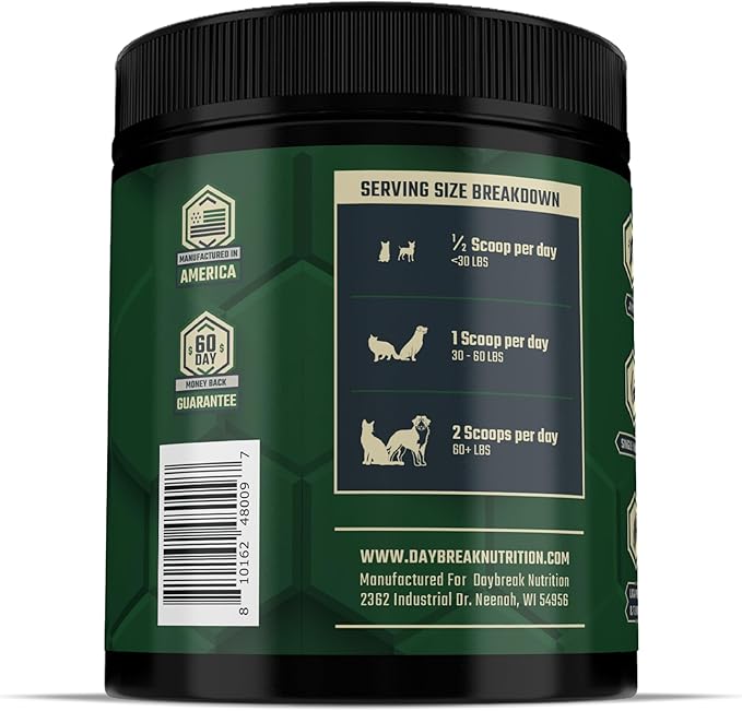 Pure Green Lipped Mussel Powder for Dogs and Cats - 100% New Zealand Green Lipped Mussels - Anti Inflammatory Supplement & Vitamins to Help Your Pet Deal with Arthritis, Joint Pain Relief - 150 Grams