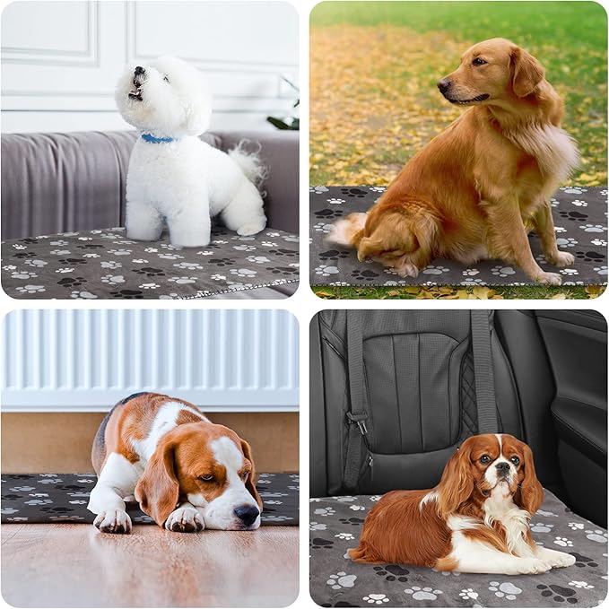 Waterproof Pet Blanket Dog Blankets, Pattern Printing Super Soft Warm Fluffy Facecloth Sofa Car Bed Protector, Urine Proof Washable Outdoor Pet Blanket for Puppy Large Dogs & Cats 95cm * 75cm