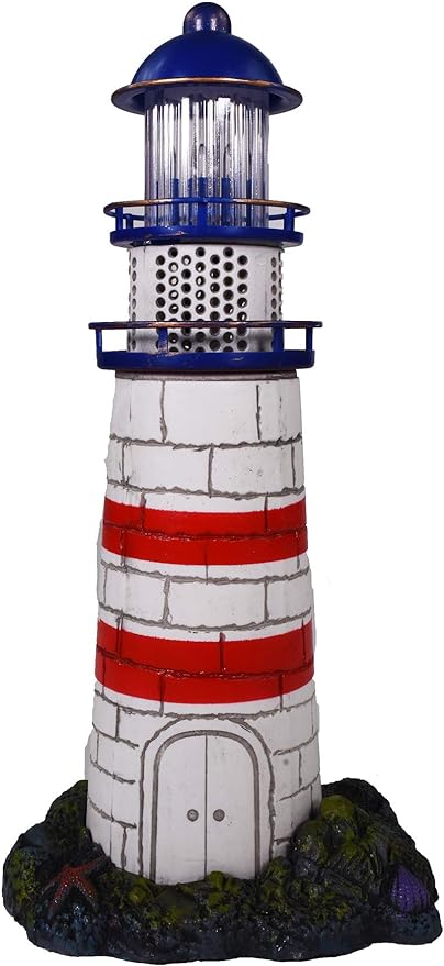 Penn-Plax Deco-Replicas LED Lighthouse Ornament - for Freshwater and Saltwater Aquariums – Fully Functioning