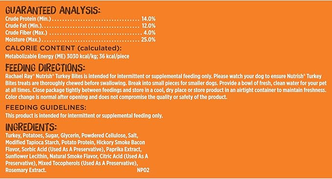 Rachael Ray Nutrish Turkey Bites Real Meat Grain Free Dog Treats, Turkey Recipe with Hickory Smoked Bacon Flavor, 5 Ounce (Pack of 5) Packaging May Vary
