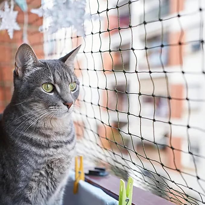 Cat Balcony Net, 10x13ft Balcony Fence for Pets, Cat Netting Anti-Fall, Cat Netting Balcony Rail Net, Netting Balcony Net for Dogs Cats Kids Rail Net for Balcony Apartment