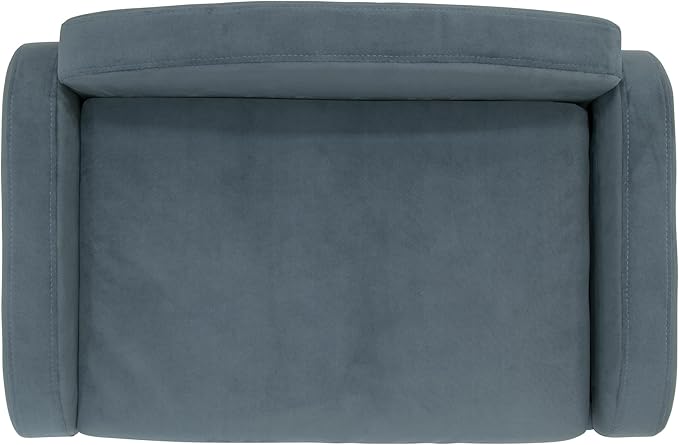 Paws & Purrs Modern Pet Sofa 31.5" Wide Low Back Lounging Bed with Removable Mattress Cover in Espresso/Cornflower