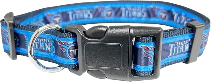 Pets First NFL Tennessee Titans Licensed PET COLLAR, Small - Heavy-Duty, Strong, and Durable Dog Collat. Available in 32 Football Teams