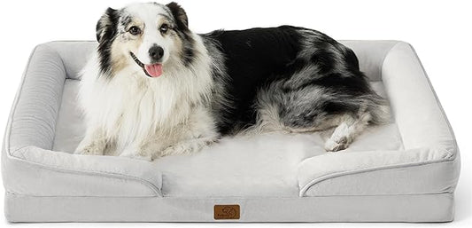 Bedsure Orthopedic Dog Bed for Extra Large Dogs - XL Washable Dog Sofa Beds Large, Supportive Foam Pet Couch Bed with Removable Washable Cover, Waterproof Lining and Nonskid Bottom, Light Grey