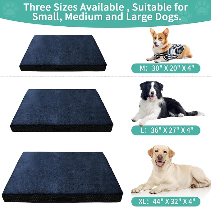 Dog Bed Covers Replacement Washable, 30Lx20Wx4H Inch Waterproof Dog Bed Covers Soft Plush Replacement with Zipper, Removable Cover & Anti-Slip Bottom for for Dog/Cat, Cover Only