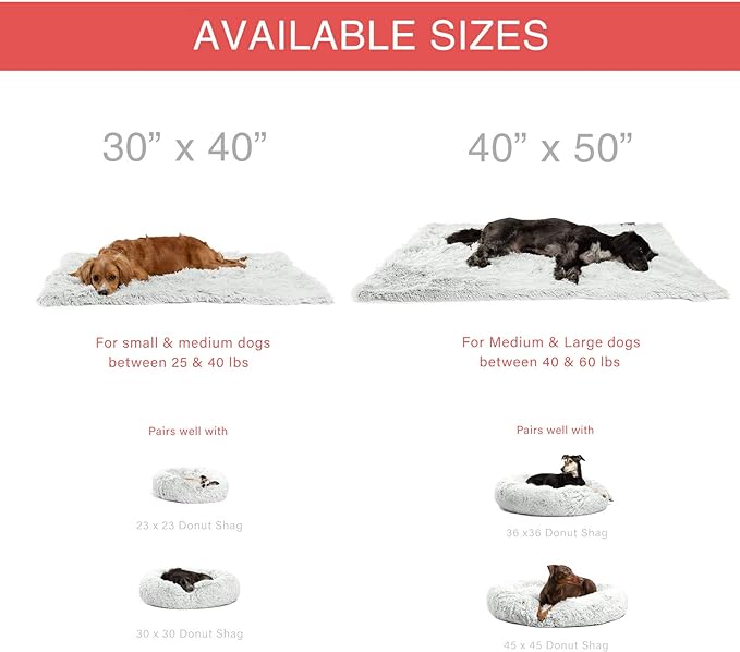 Best Friends by Sheri Calming Shag Fur Pet Throw Blanket, Frost, 30"x40"