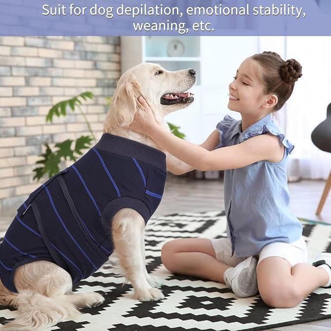 Kuoser Dog Surgery Recovery Suit, Professional Spay & Neuter Surgical Onesie for Dogs, Soft Breathable Abdominal Dog Bodysuit Dog Cone Alternative Anti Licking Wounds Dog Surgery Suits, S