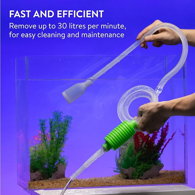 Luigi's Fish Tank Cleaner - Gravel Pump Vacuum for Aquarium - Hand Siphon Hose to Remove and Change Water or Sand in Minutes - Aquarium Cleaning Tools