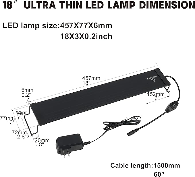 Aquarium Lights Fish Tank Light (Switch Version, 18-24'')