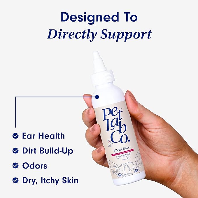 Petlab Co. Clear Ears Therapy Ear Cleaner for Dogs - Supporting Yeast, Itchy Ears & Healthy Ear Canals - Alcohol-Free Dog Ear Wash - Optimized Dog Ear Cleaner Solution - 4 oz. Pack of 2