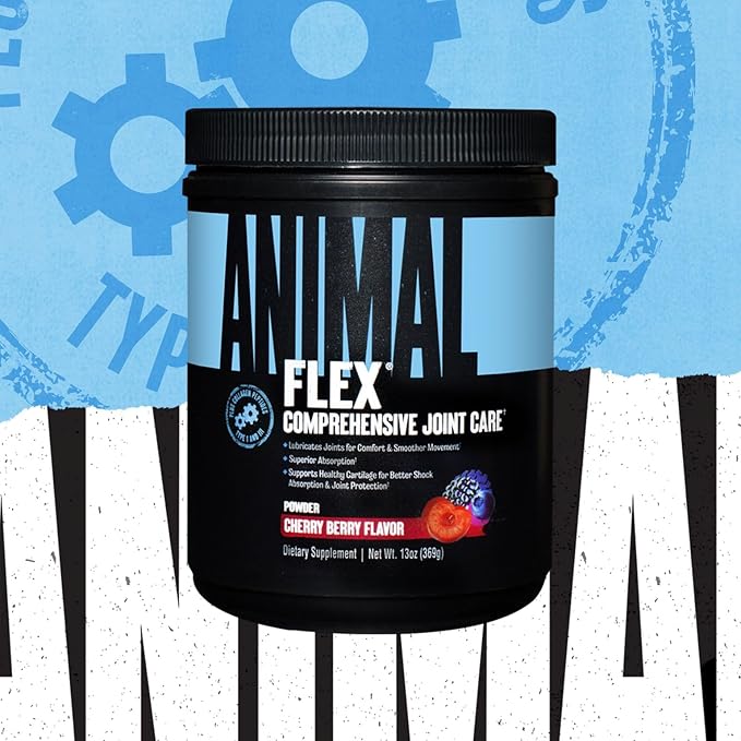 Animal Flex Powder – All-in-one Complete Joint Support Supplement – Contains Collagen, Turmeric Root, Curcumin, Glucosamine & Chondroitin – Helps Repair And Restore Joints –Cherry Flavor, 30 Scoops
