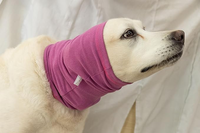 No Flap Ear Wraps 2 Pack, Dog Ear Wrap Hematoma Noise Cancelling Dog Anxiety Relief Grooming Bathing Pink+Rose L