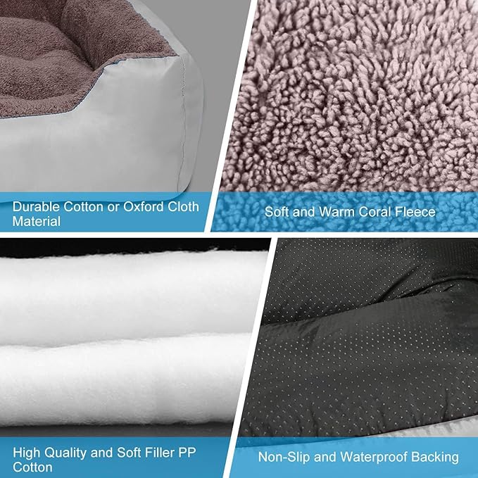 PUPPBUDD Dog Beds for Medium Dogs, Washable Dog Bed Comfortable and Breathable Pet Bed Rectangle Warming Dog Bed for Medium Dogs