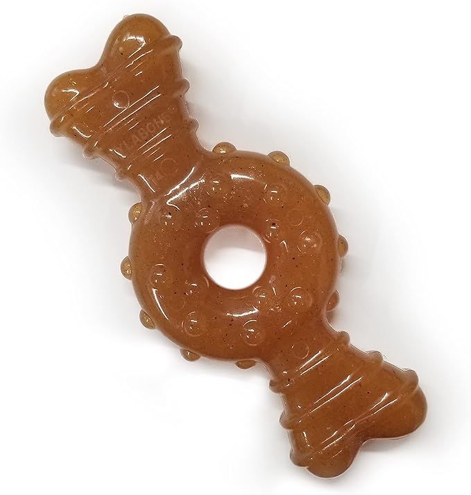 Nylabone Puppy Ring Bone Chew Toy - Puppy Chew Toys for Teething - Puppy Supplies - Chicken Flavor, Medium/Wolf (1 Count)