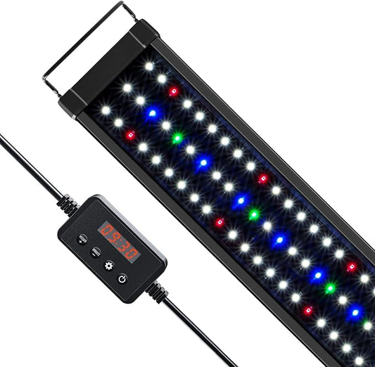 NICREW ClassicLED Plus LED Aquarium Light with Timer, 27 Watts, for 36 to 48 Inch Fish Tank Light, Daylight and Moonlight Cycle, Brightness Adjustable