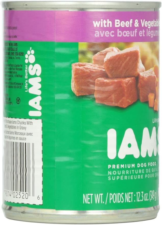 lams ProActive Health Adult Dog Chunks with Beef & Vegetables in Gravy Premium Dog Food 12.3 Oz