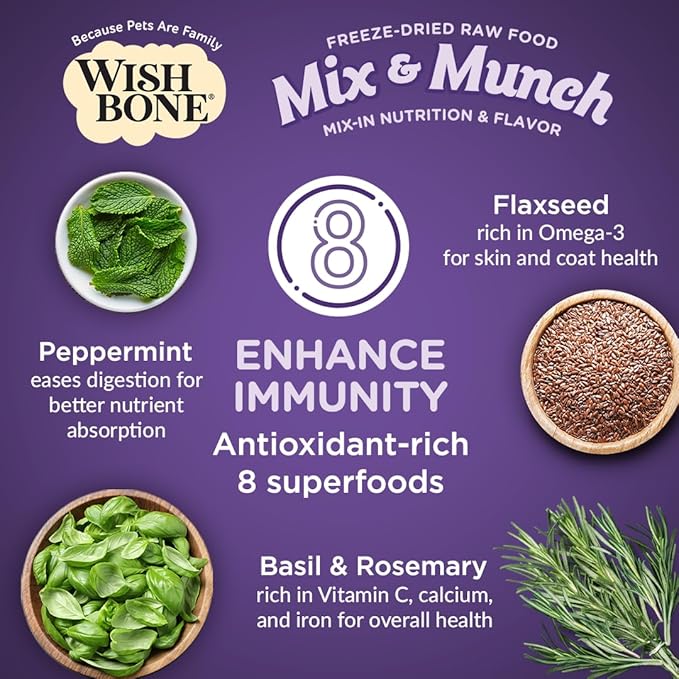 Wishbone Mix & Munch Raw Freeze-Dried Grain-Free Beef and Ocean Fish for Cats