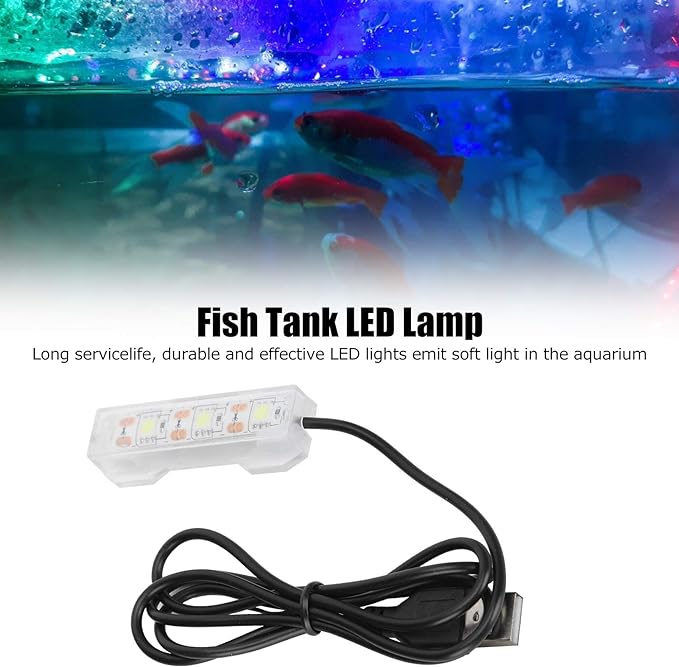 GLOGLOW Aquarium Light, USB Aquarium Light Weight Small Water Plant Light Fish Desktop Mini Decoration Soft LED Lighting Lamp