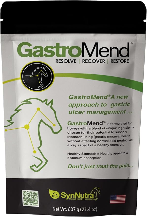 GastroMend® Gastrointestinal Health Supplement for Horses, 100% Natural, Promotes Stomach and Gut Health in Equines, Cost-Effective Digestive Wellness, 60 Servings per Pouch, Made in The USA