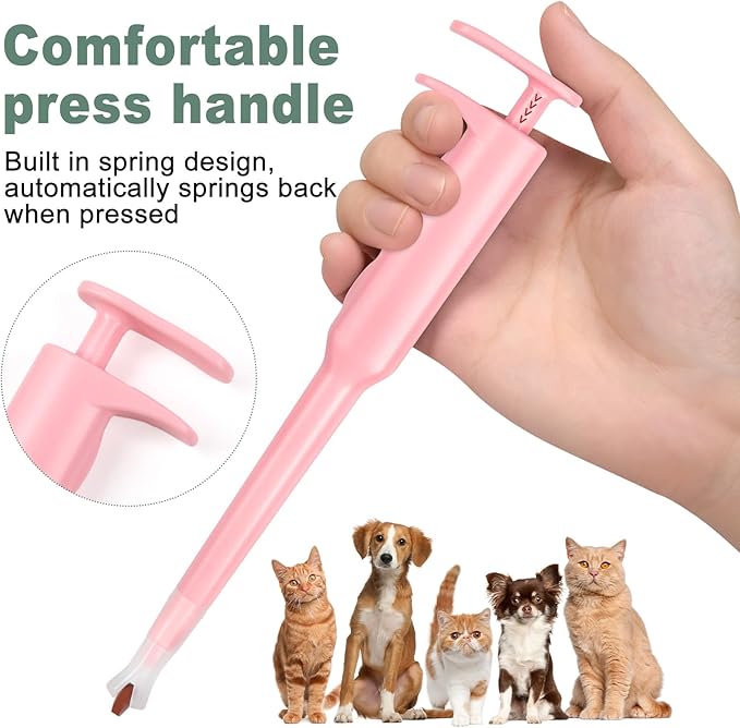 Sarini Pet Pill Dispenser-Pet Piller Gun Oral Tablet Capsule, Pet Pill Plunger Popper with Pusher Pet Pill Feeder for Dogs Cats and Small Animals (Pink)