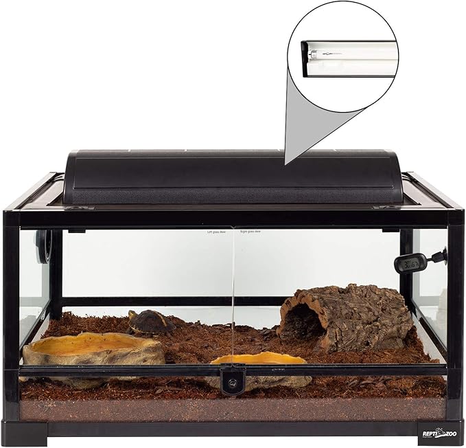 REPTI ZOO T8 Terrarium Reptile Fluorescent UVB T8 18 Inches 15W Compact Reptile Bulb Tropical Terrarium Lamp Tube