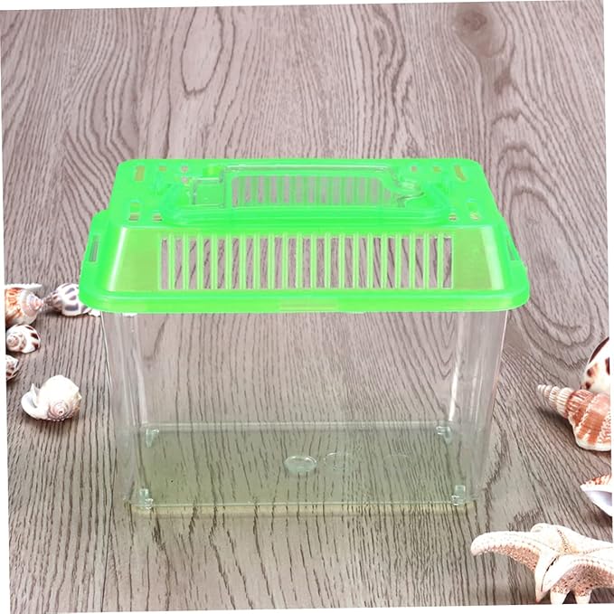 STOBOK 4pcs Mini Portable Fish Tank Animals for Mini Turtles Plastic Terrarium Single Fish Aquarium Reptile Terrarium Habitat Aquarium Breeding Tank Turtle Feeding Box Turtle Holder