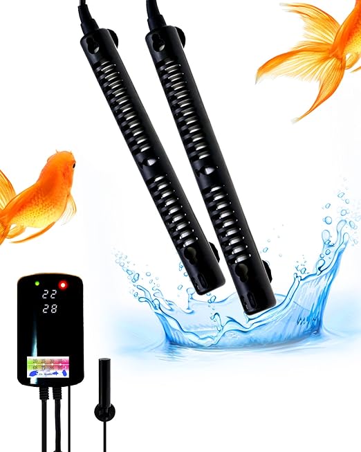 Corisrx Submersible Aquarium Heater Set - 55-100 Gallon Betta Fish Tank Temperature Controller, Turtle Tank Thermometer, Freshwater Saltwater Large Tank Thermostat (900W (for 132 to 160 Gallon))