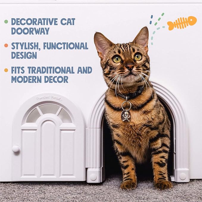 Cat Door Interior Door - No-Flap Cat Door for Interior Door, Cat Door Interior Door for Cats Up to 20 lbs, Easy DIY Setup, Secured Installation in Minutes, No Training Needed…