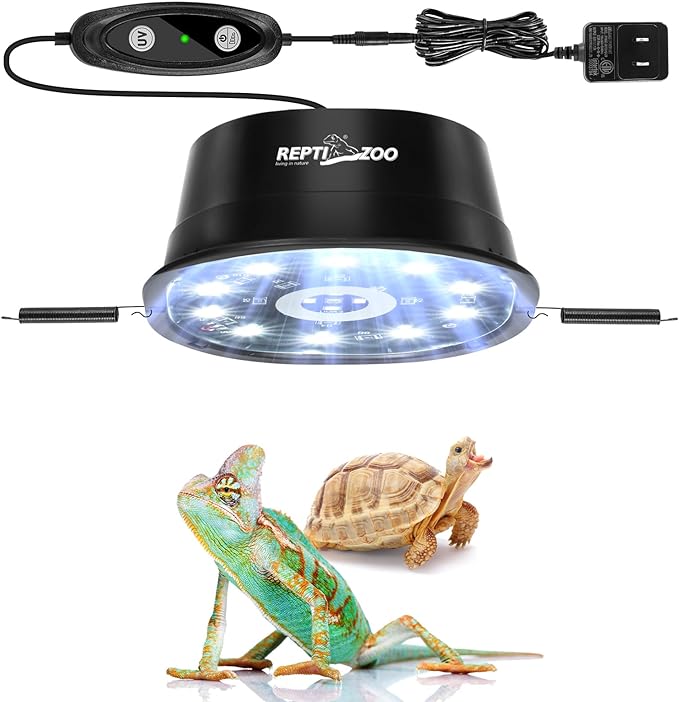 REPTI ZOO UVB Reptile Light with Dimming, LED UVB Light Bulb Fixture for Bearded Dragon Gecko Lizard Turtle Snake, Adjustable Brightness UVB Lamp for Tropical & Desert Reptile