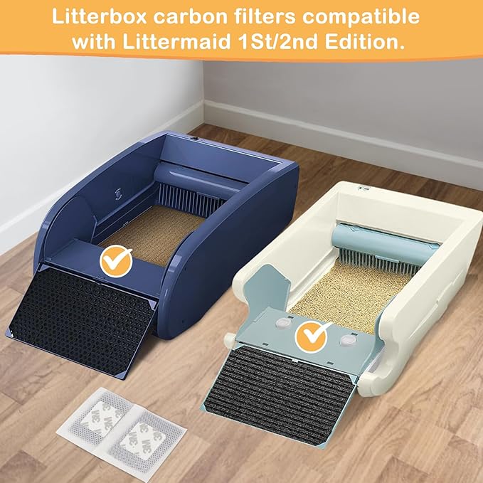 20 Pack Strength Litterbox Carbon Filters Compatible with Littermaid 1St/2nd Edition Waste Receptacles LMF200, grey
