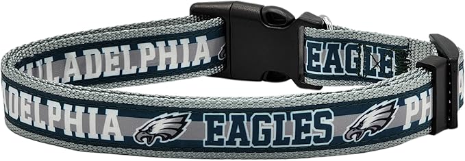 NFL PET Collar Philadelphia Eagles Dog Collar, Large Football Team Collar for Dogs & Cats. A Shiny & Colorful Cat Collar & Dog Collar Licensed by The NFL