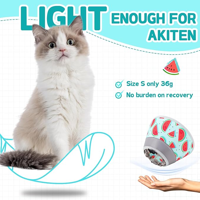 Cat Cone Collar Soft, Comfortable Cat Recovery Collar Pet Cone for Small Large Cats, Lightweight Elizabethan Collar for Cats Kittens After Surgery Prevent from Licking Wounds, Light Blue, S