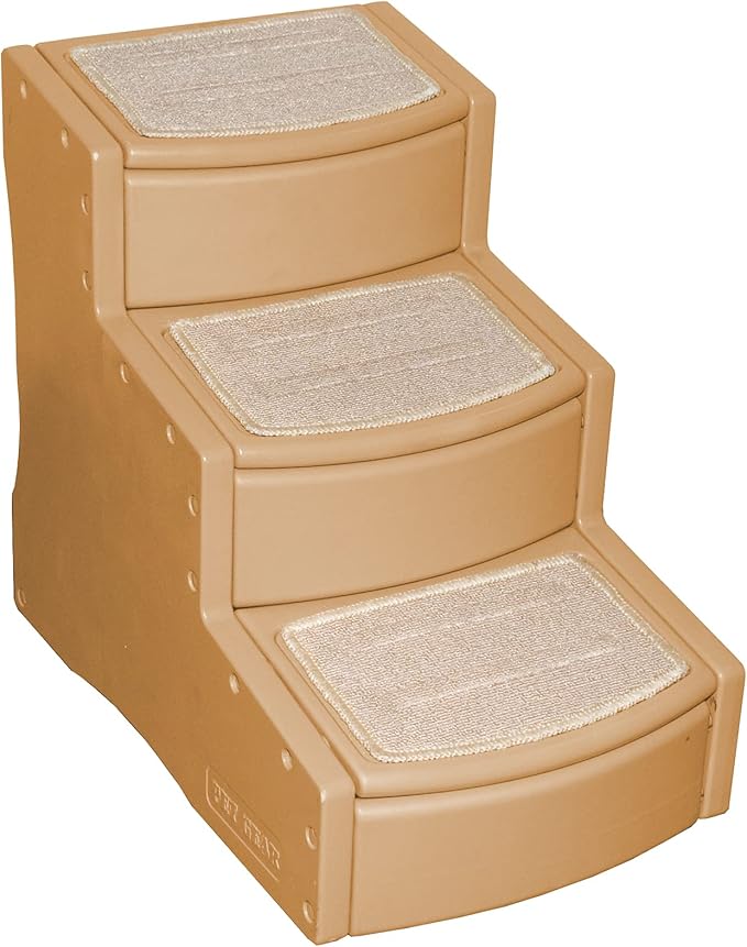 Pet Gear Easy Step III Pet Stairs, 3 Step for Cats/Dogs, Removable Washable Carpet Treads, for Pets Up to 150lbs, No Tools Required, Available in 6 Colors