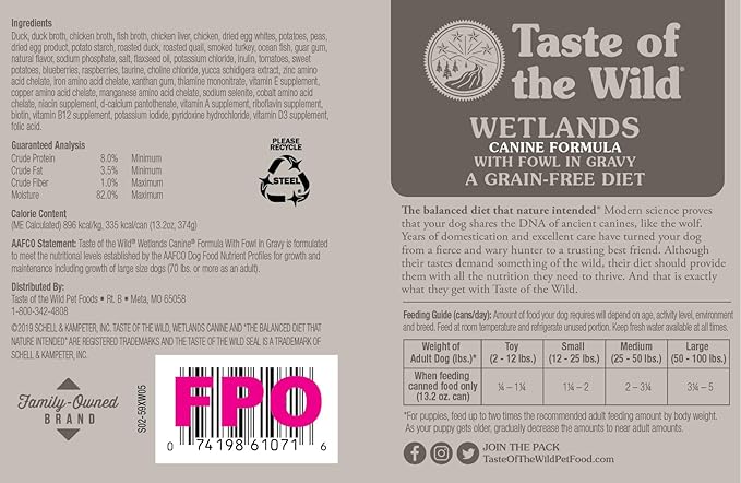 Taste Of The Wild Fowl Dog Food, 13.2-Ounce