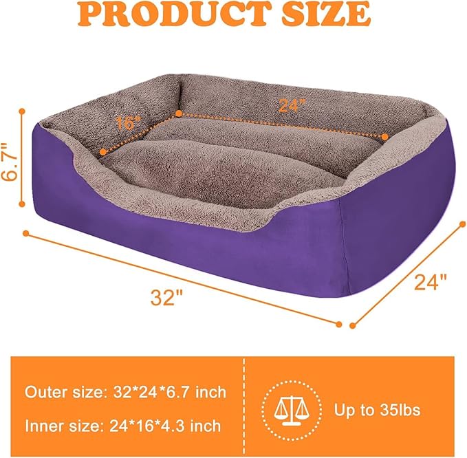 PUPPBUDD Dog Beds for Medium Dogs, Washable Dog Bed Comfortable and Breathable Pet Bed Rectangle Warming Dog Bed for Medium Dogs