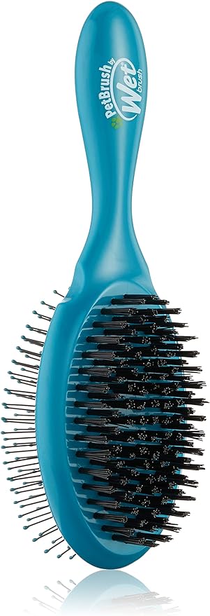 Wet Brush Ultimate Grooming Pet Brush, 2-in-1 Dual Sided Detangling Pet Brush - Ultra Soft IntelliFlex Bristles Removes Loose Hair & Dirt - Pet Grooming Detangler Brush for Dogs, Cats, Rabbits - Teal