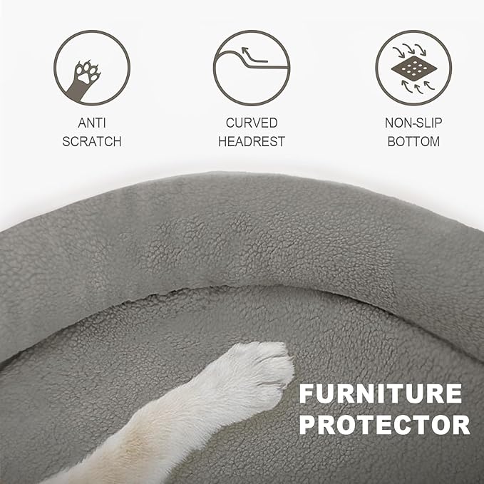 Dogs/Cats Bed Mats, Couch Cover for Dogs, Sofa Style Luxurious Mat for Pets, Waterproof Lining and Nonskid Bottom Perfect on Dog Crate, Cat Cage or in The Car. (Dark Gray Granular, L)