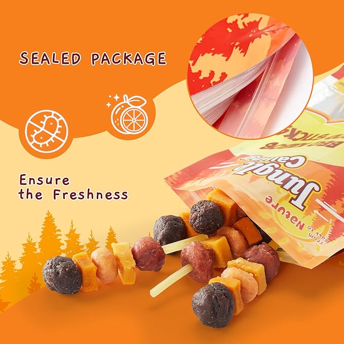 Jungle Calling Dog Treats, Six Flavor Dog Kabob with Cod, Rawhide Free Dog Chews, Made with Chicken, Duck, Beef, Sweet Potato and Pumpkin, Cod Sticks for Dogs