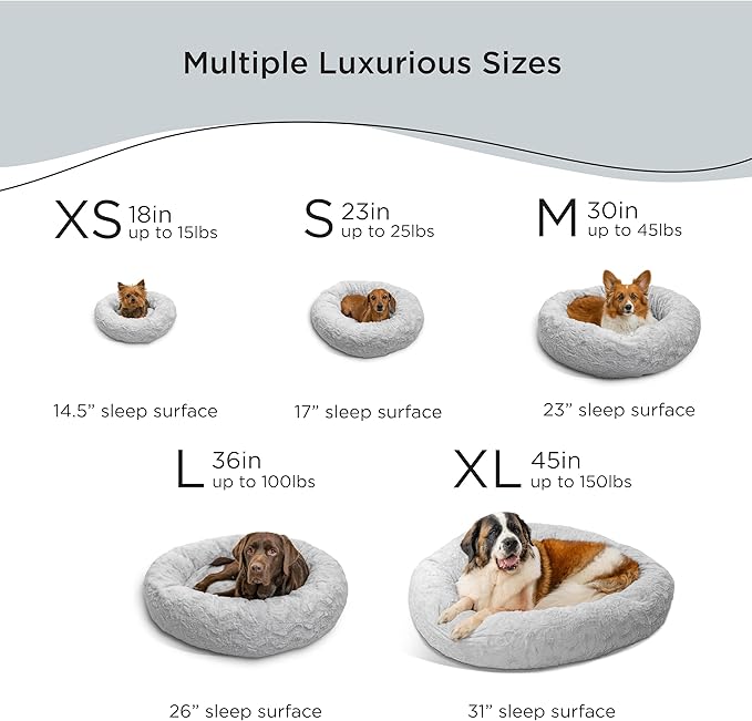 Best Friends by Sheri The Original Calming Donut Cat and Dog Bed in Lux Fur Mink, Extra Small 18"