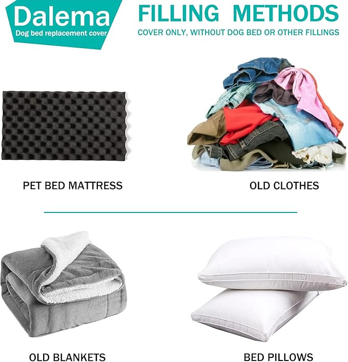 Dog Bed Cover 30Lx20Wx4H Inch.Waterproof Heavy Duty Durable Oxford Dog Bed Replacement Covers with Zipper.Washable Removable Pet Bed Mattress Protector Cover.Black,Cover Only.