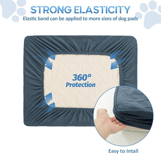 CHHKON Dog Bed Covers Replacement Washable Waterproof Pet Puppy Bed Cover for Dog, Cover Only (Blue,20x15x6 inch)