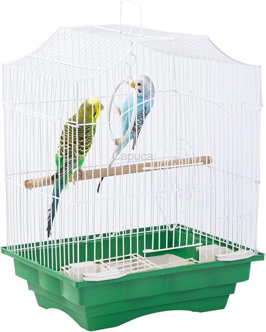 Small Bird Travel Cage - The Lightweight Small Birds Starter Kit with Birdcages and Accessories Great for Parakeets Lovebirds Parrotlets Finches Canaries