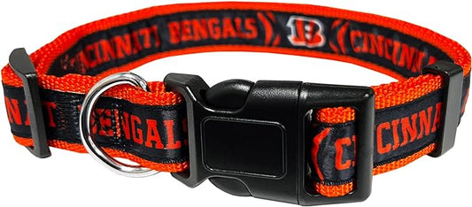 NFL PET Collar Cincinnati Bengals Dog Collar, Medium Football Team Collar for Dogs & Cats. A Shiny & Colorful Cat Collar & Dog Collar Licensed by The NFL