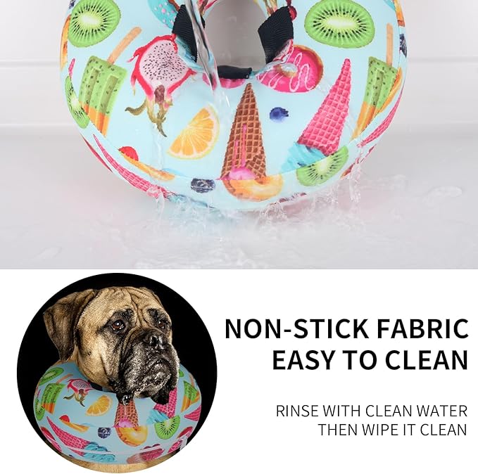 Protective Inflatable Dog Cone After Surgery, Soft Inflatable Donut Collar for Dogs and Cats, Prevent from Biting & Scratching, Not Block Vision (Blue Cone Collar M)