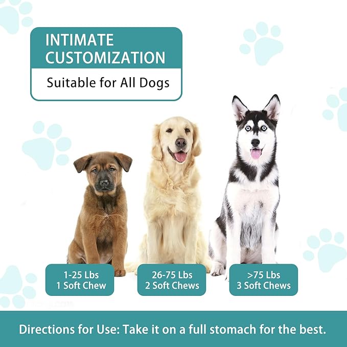GKD Calming Chews for Dogs, 180 Organic Dogs Calming Treats Hemp, Dog Separation Anxiety Relief Canine Calming Solutions for Dogs Anti Stress Treatment for Puppy-Small-Medium-Large Dogs, Calm Support