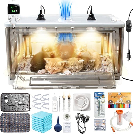 Puppy Incubator - Incubator for Puppies with Heating and Fan Features, Kitten Incubator,Puppy Incubator for Dogs, Incubator for Newborn Puppies and Kittens