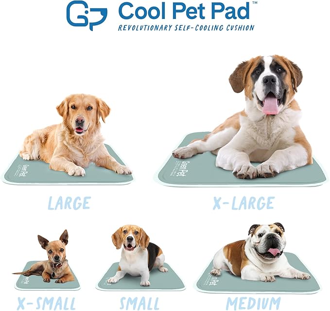 The Green Pet Shop Dog Cooling Mat, Extra Small - Pressure Activated Pet Cooling Mat for Dogs and Cats, for XS Sized Pets (0-8 Lb.) - Non-Toxic Gel Dog Cooling Pad, No Water Needed - Sage Grey