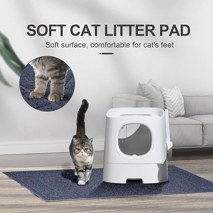 Cat Litter Mat, Litter Trapping Mat Soft on Kitty Paws, 35" x 26" Kitten Litter Box Mat for Cleaner Floors, Waterproof, Easy Clean, Durable Large Size Cat Litter Pad for Kitten