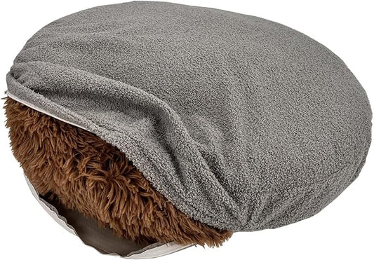 Waterproof Faux Fur Donut Dog Bed Replacement Cover with Zipper Round Dog Bed Cover Only 30 Inch